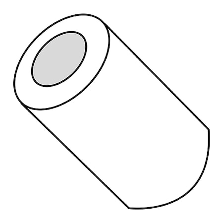 Round Spacer, #4 Screw Size, Nylon, 1/4 in Overall Lg, 1000 PK MPN:100404RSN