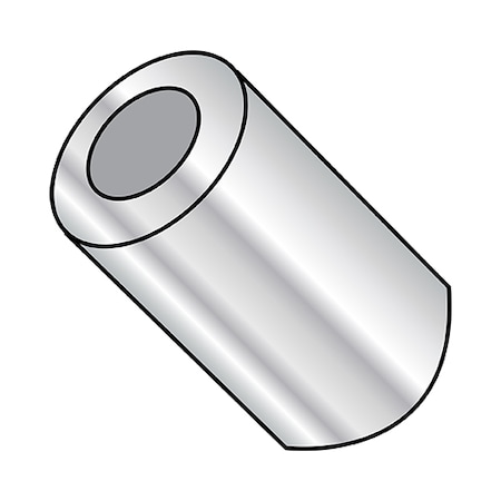 Round Spacers, 4X1/8 #1/4 ROUND, PK1000, Plain Aluminum, 1/8 in Overall Lg, #4 Inside Dia, 1000 PK MPN:140204RSA