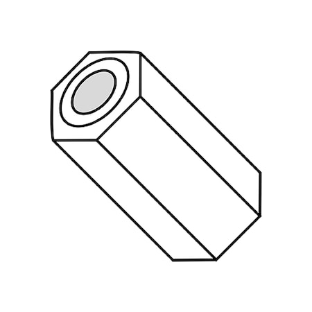 Hex Spacer, #2 Screw Size, Natural Nylon, 5/8 in Overall Lg, 0.091 in Inside Dia, 1000 PK MPN:141002HSN