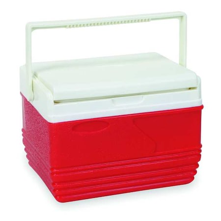 11.6 qt Personal Cooler, Plastic, Up to 12 hr Ice Retention, Red/White MPN:4AAP9
