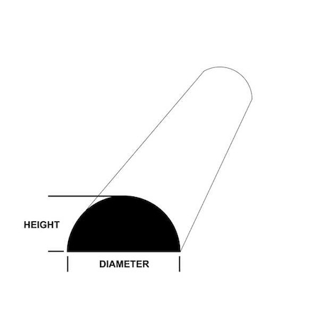 Half Round Bar, SS, 36 in Overall L MPN:23642_36_0