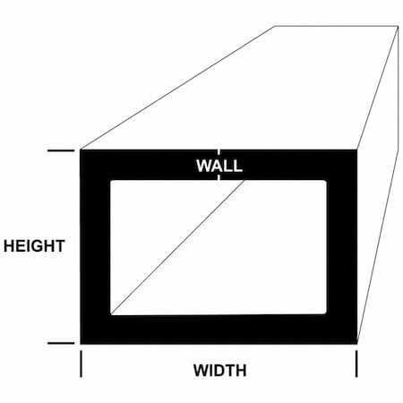 SS Rectangle Tube 304, 4 ft MPN:7517_48_0