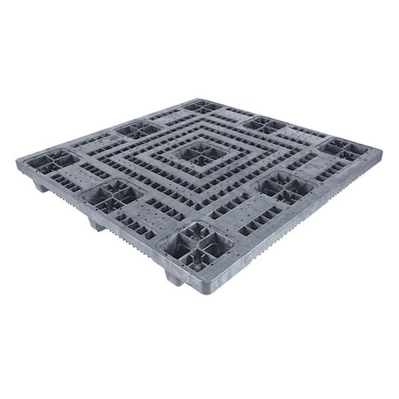 Recycled High Density Polyethylene Pallet, 48 in L, 48 in W, 5 7/8 in H, 4, 000 lb Dynamic MPN:0404501 BLACK