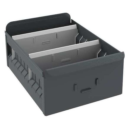 Drawer Storage Bin, Steel, Gray, 4 1/2 in H, 8 1/4 in W, 11 in L MPN:1VL74