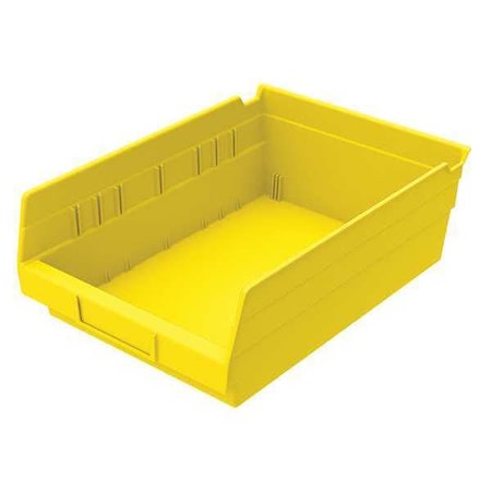 Shelf Storage Bin, Plastic, Yellow, 4 in H, 8 3/8 in W, 11 5/8 in L MPN:30150YELLOBLANK