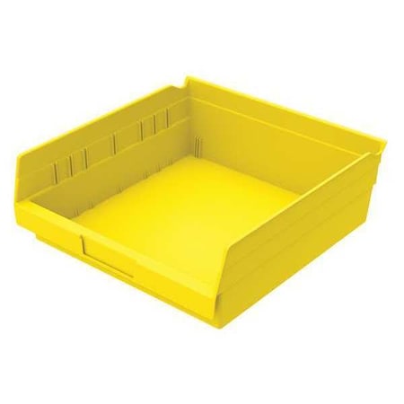 Shelf Storage Bin, Plastic, Yellow, 4 in H, 11 1/8 in W, 11 5/8 in L MPN:30170YELLOBLANK