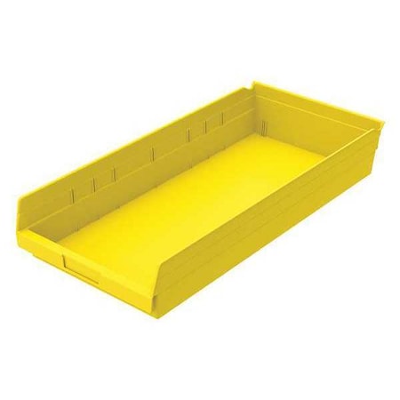 Shelf Storage Bin, Plastic, Yellow, 4 in H, 11 1/8 in W, 23 5/8 in L MPN:30174YELLOBLANK