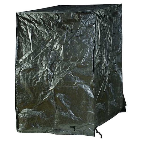 10.5 mil Black, Silver Pallet Cover Tarp, 36 in W, 72 in D, 48 in L MPN:3ZRT9