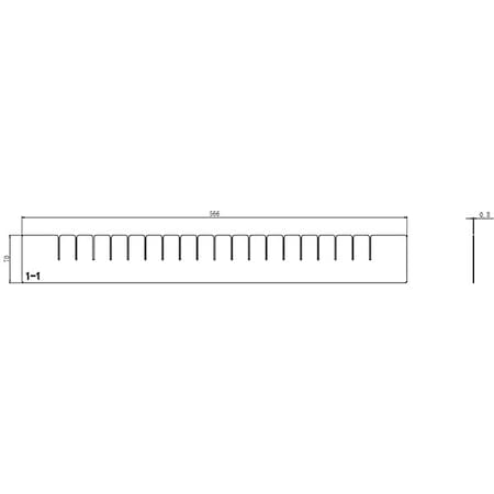 Steel Divider, 22 5/16 in L, 2 3/4 in H MPN:493X11