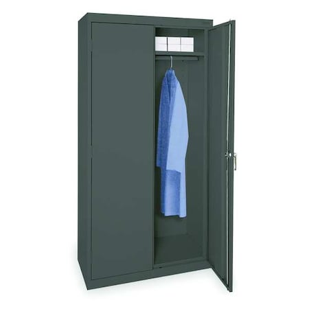 Wardrobe Storage Cabinet, 72 in H, 36 in W, 18 in D, Swing, Keyed, Gray, 1 Shelves, 0 Drawers MPN:1UFA1