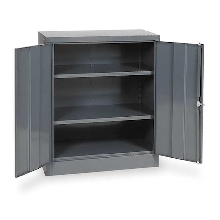 Shelving Storage Cabinet, 42 in H, 36 in W, 18 in D, Swing, Keyed, Gray, 2 Shelves, 0 Drawers MPN:1UFD3