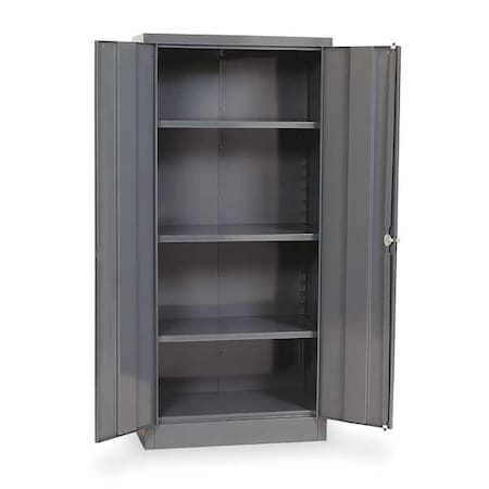 Stationary Storage Cabinet, 24 Gauge Steel, 66 in H x 30 in W x 15 in D, Gray MPN:1UFD5