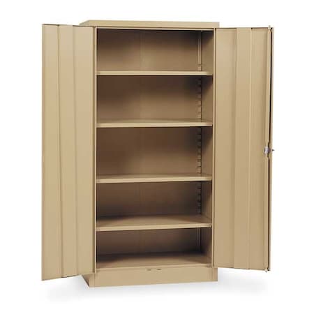 Shelving Storage Cabinet, 72 in H, 36 in W, 18 in D, Swing, Keyed, Tan, 4 Shelves, 0 Drawers MPN:1UFD6