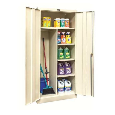 Combo Wardrobe Storage Cabinet, 72 in H, 36 in W, 18 in D, Swing, Keyed, Tan, 4 Shelves, 0 Drawers MPN:250C361872A-PT