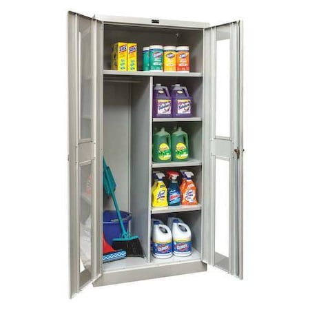 Combo Wardrobe Storage Cabinet, 72 in H, 36 in W, 18 in D, Swing, Keyed, Dark Gray, 4 Shelves MPN:250C361872SV-HG
