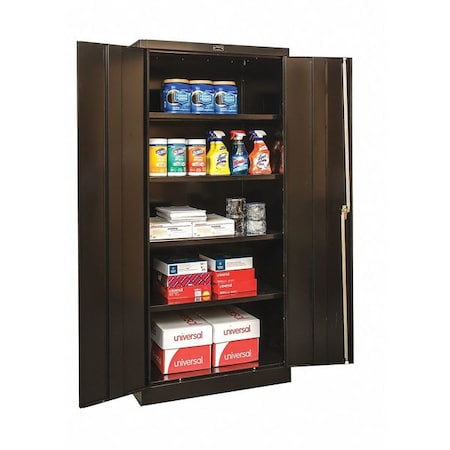 Shelving Storage Cabinet, 78 in H, 36 in W, 18 in D, Swing, Keyed, Black, 4 Shelves, 0 Drawers MPN:410S361878A-ME