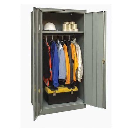 Wardrobe Storage Cabinet, 78 in H, 36 in W, 24 in D, Swing, Keyed, Dark Gray, 1 Shelves, 0 Drawers MPN:835W24A-HG