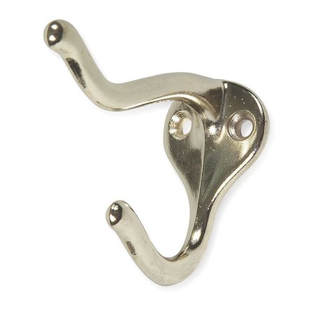 Coat and Garment Hook, 2 Ends, Brass MPN:1HGL1