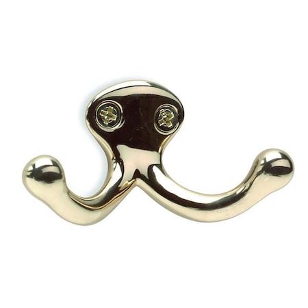 Coat and Garment Hook, 2 Ends, Brass MPN:1HHL3