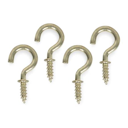 Cup Hook, Brass, Length 1/2 In, PK20 MPN:1WBH3