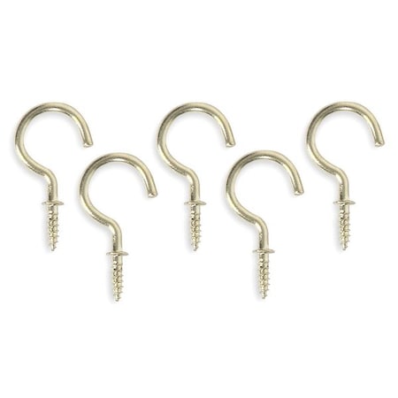 Cup Hook, Brass, Steel, 1 1/4 in D, PK20 MPN:1WBJ3