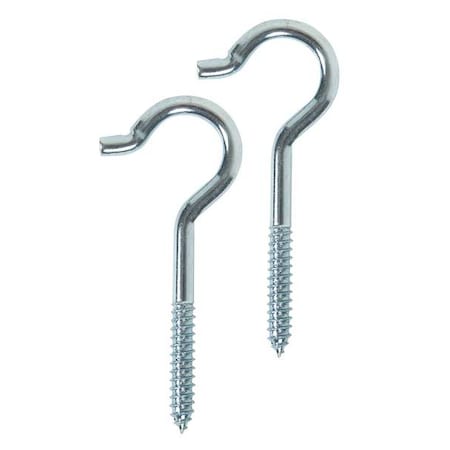 Ceiling Hook, Silver, Steel, 2 in D, PK20 MPN:1WBN7