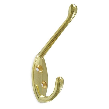 Coat and Garment Hook, 2 Ends, Brass MPN:1XNE1