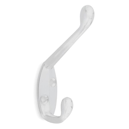 Coat Hook, White, Zinc, 3/4 in D MPN:1XNE3