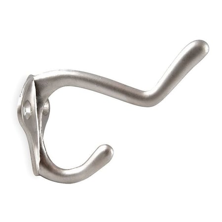 Coat Hook, Silver, Zinc, 2 13/16 in D MPN:1XNE9