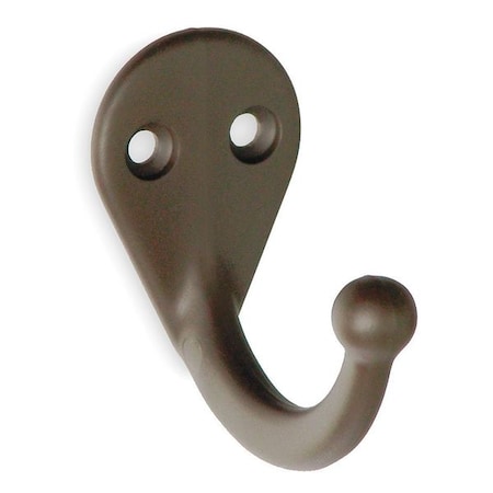 Wardrobe Hook, Black, Zinc, 1 3/4 in D MPN:1XNH3