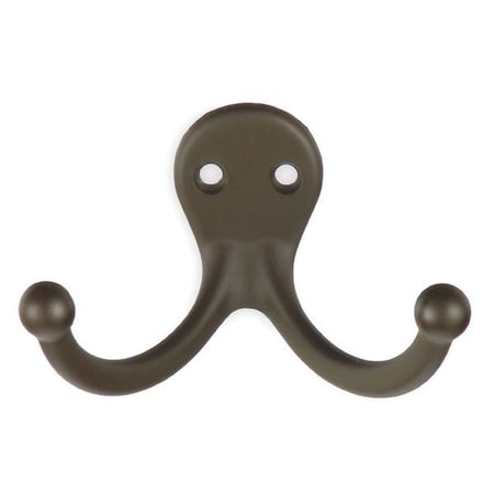 Coat and Hat Hook, Bronze, L 1 1/16 In MPN:1XNH4