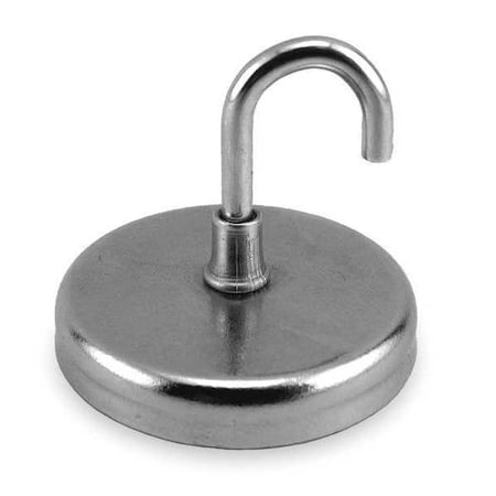 Hook Magnet, Neodymium, 40 Lb MPN:3DXY3