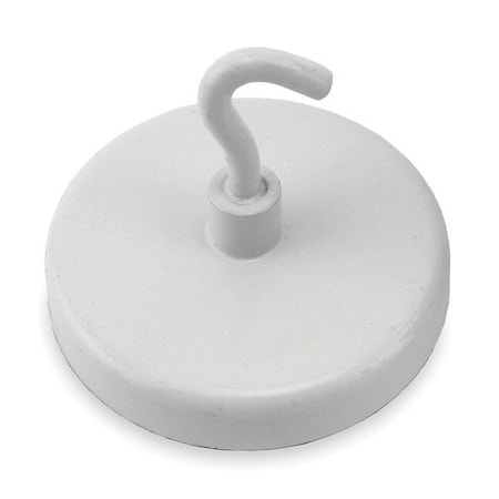Magnetic Hook, White, 26 Lb, 1.835 In Dia MPN:3DXZ5
