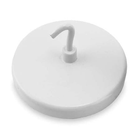 Magnetic Hook, White, 55 Lb, 2.625 In Dia MPN:3DXZ6