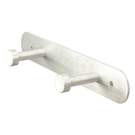 Coat Rack, Silver, 2-3/4 in. D, 12 in. W MPN:45NG72
