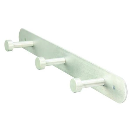 Coat Rack, Silver, 2-3/4 in. D, 18 in. W MPN:45NG75