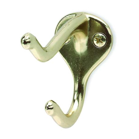 Coat Hook, Gold, Brass, 3 in D MPN:4JG63
