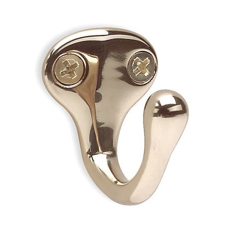 Coat and Garment Hook, Brass, 1-1/8 In MPN:4JH10