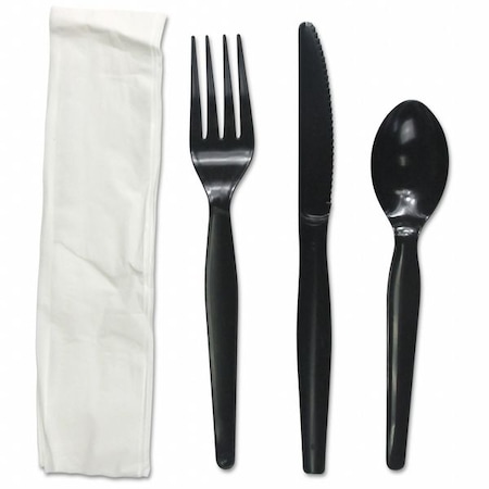 Disp Cutlery Set, Black, Med Weight, PK250 MPN:BWKFKTNMWPSBLA