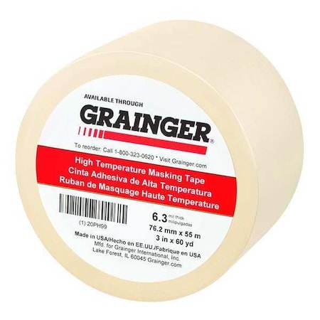 Painter's Tape, 3 in W x 60 yd L, 6.3 mil Thick, Tan, Rubber Adhesive MPN:20PH99