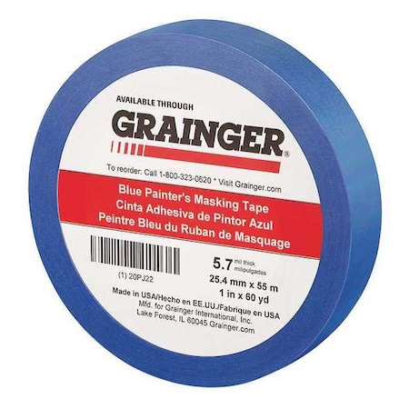 Painter's Tape, Blue, 1 in W, 60 yd L, 5.7 mil Thick, CP 27 MPN:20PJ22