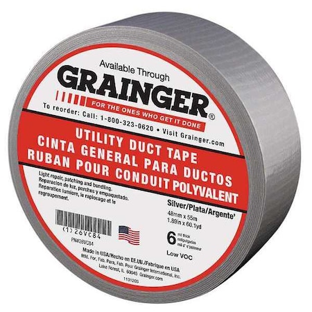 Duct Tape, Gray, 60-1/8 yd L, 1-7/8 in W MPN:26VC84