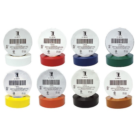 Electrical Tape, Vinyl, 22 yd L, 3/4 in W MPN:7DX30