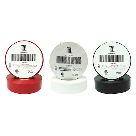 Electrical Tape, Vinyl, 20 yd L, 3/4 in W MPN:7DX34