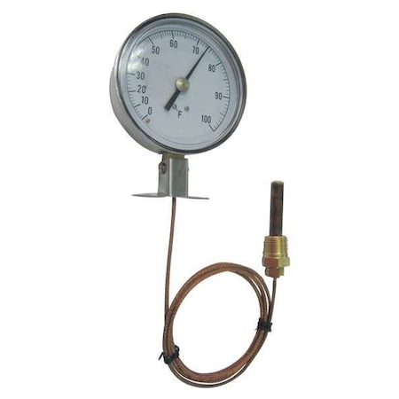 Analog Panel Mt Thermometer, 0 to 100F MPN:12U604