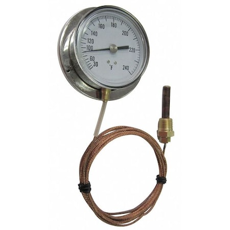 Analog Panel Mt Thermometer, 30 to 180F MPN:12U636
