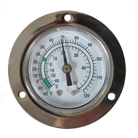 Analog Panel Mt Thermometer, -40 to 120F, Dial Size: 2 in MPN:1EPE4