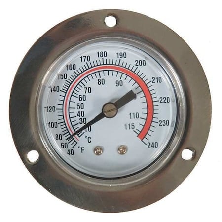 Analog Panel Mt Thermometer, 40 to 240F, Dial Size: 2 in MPN:1EPE5