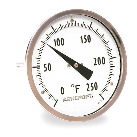 Bimetal Thermom, 2 In Dial, -20 to 120F, Stem Dia.: 1/4 in MPN:1NFW8