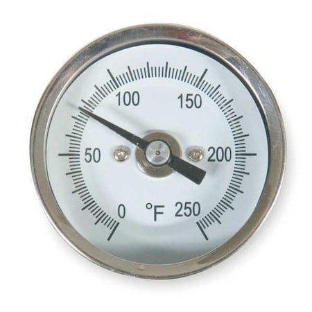 Bimetal Thermom, 2 In Dial, 0 to 250F, Accuracy: +/-1% MPN:1NFW9